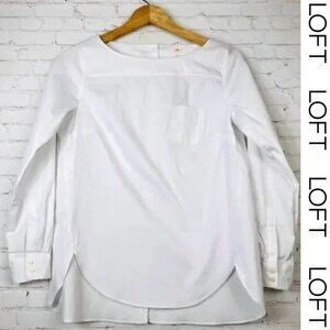 Loft softened boatneck button down tunic